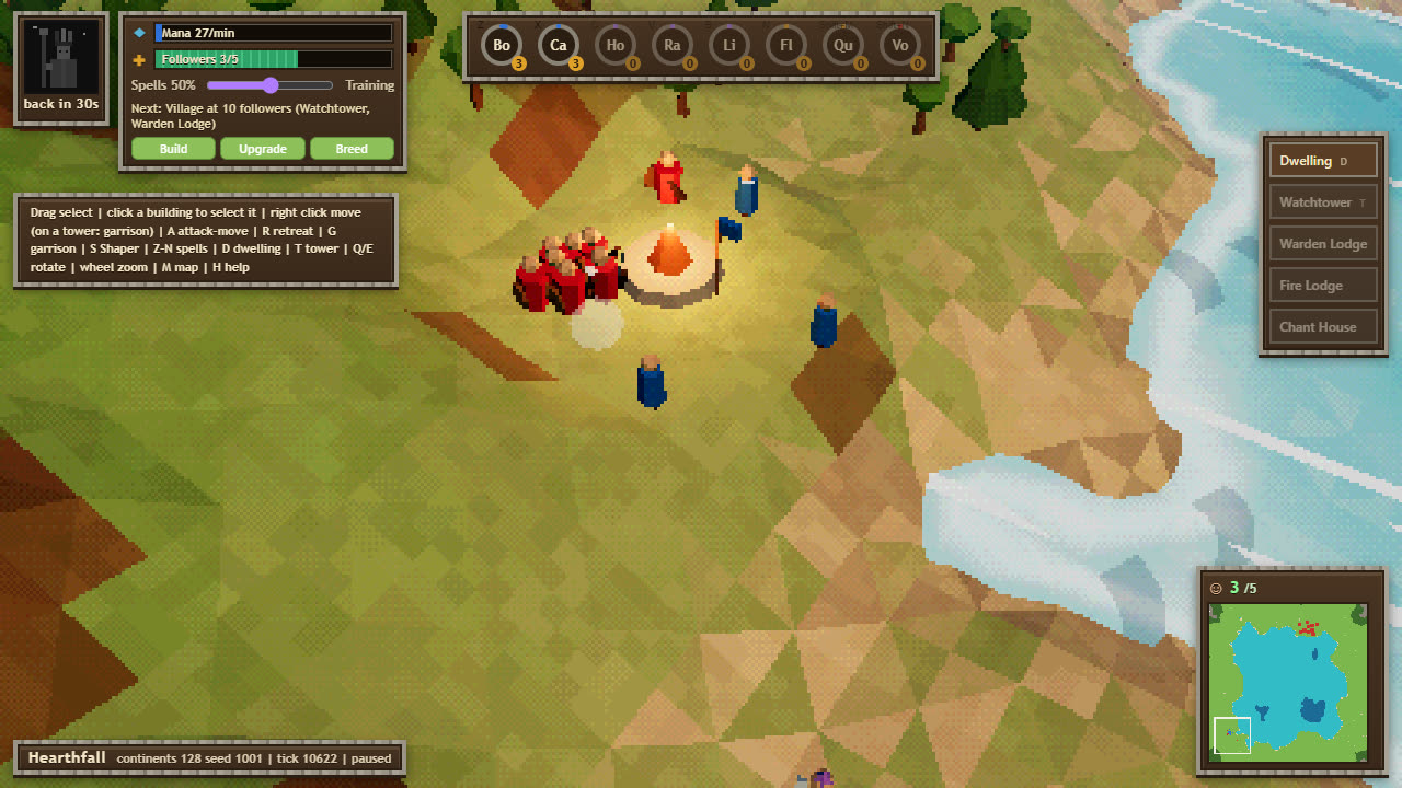 An AI raid reaching the player's Hearth